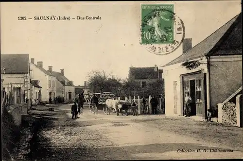 Ak Saulnay Indre, Rue Centrale