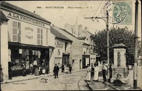 Ak Saint Gratien Val d’Oise, Place d'Armes, Geschäft