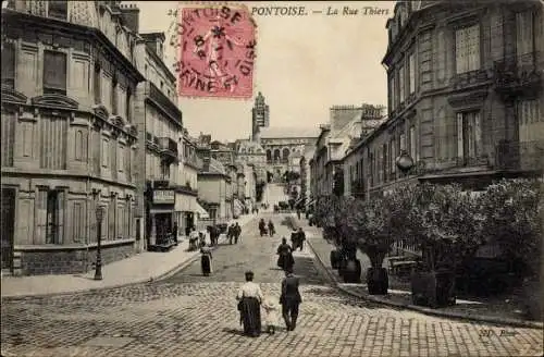 Ak Pontoise Val d'Oise, La Rue Thiers