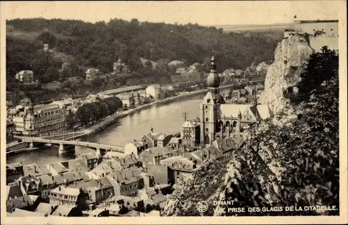 Ak Dinant Wallonien Namur, Vue prise des glacis de la Citadelle