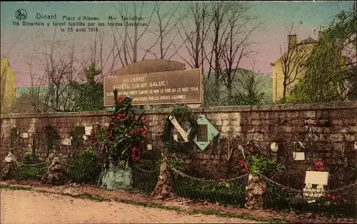 Ak Dinant Wallonien Namur, Place d'Albeau, Mur Tschoffen