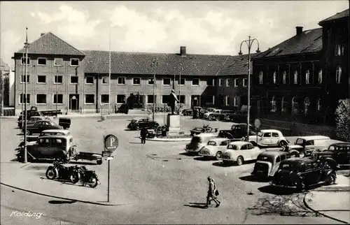 Ak Kolding Dänemark, Platz, Autos