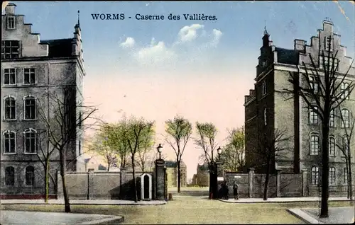 Ak Worms, Caserne des Vallières, Kaserne, Eingangstor