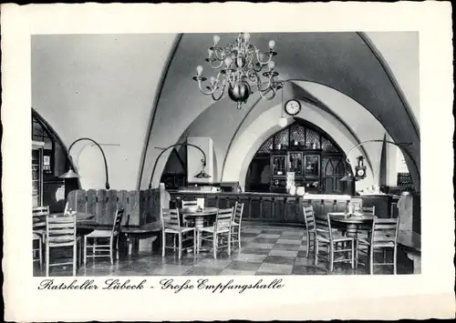 Ak Hansestadt Lübeck, Ratskeller Lübeck, Große Empfangshalle
