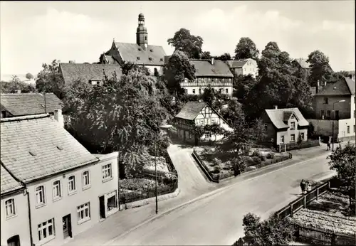 Ak Steinpleis Werdau in Sachsen, Panorama mit Kirche