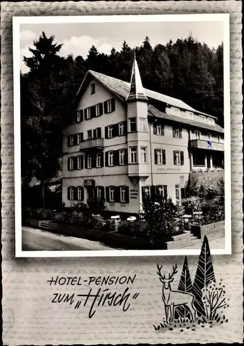Ak Röt Schönegrund Baiersbronn Schwarzwald, Hotel Pension zum "Hirsch"