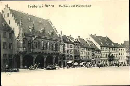 Ak Freiburg im Breisgau, Kaufhaus mit Münsterplatz