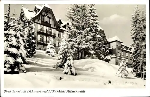 Ak Freudenstadt im Nordschwarzwald, Kurhaus Palmenwald, Schnee, Winter