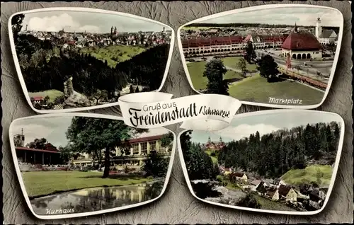 Ak Freudenstadt im Nordschwarzwald, Marktplatz, Kurhaus, Ortsansicht, Teilansicht