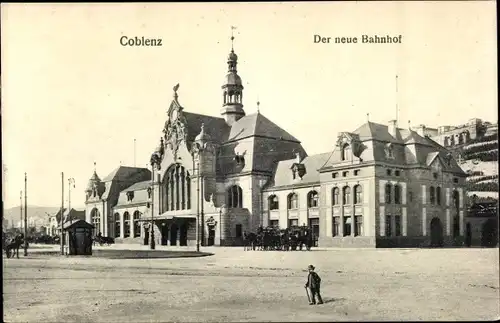 Ak Koblenz, der neue Bahnhof