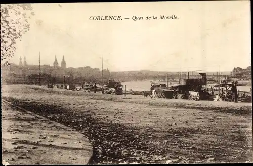 Ak Koblenz am Rhein, Quai de la Moselle