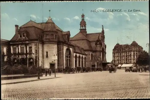 Ak Koblenz am Rhein, Der Bahnhof, La Gare