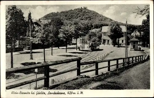 Ak Klein Biesnitz Görlitz Sachsen, Landeskrone, Tram