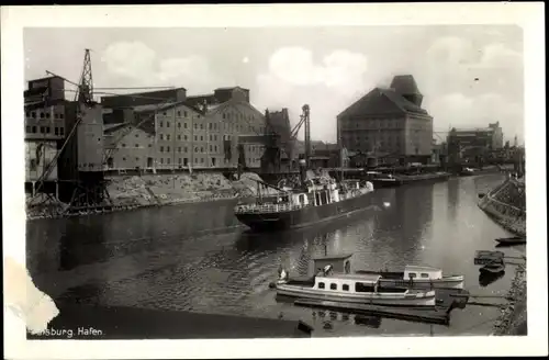 Ak Duisburg im Ruhrgebiet, Hafen, Schiffe