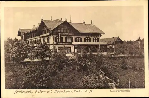 Ak Freudenstadt im Nordschwarzwald, Schwarzwaldhotel, Außenansicht