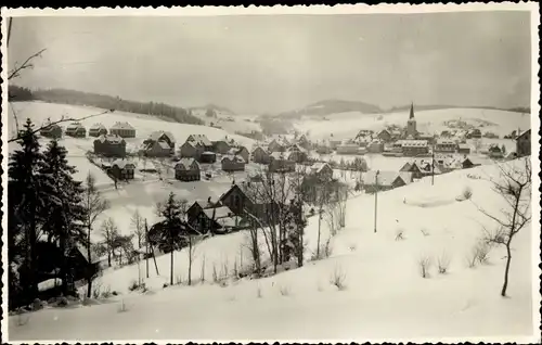 Foto Ak Triberg im Schwarzwald, Panorama, Winter