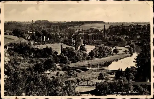 Ak Lunzenau in Sachsen, Panorama, Brücke, Kirchturm