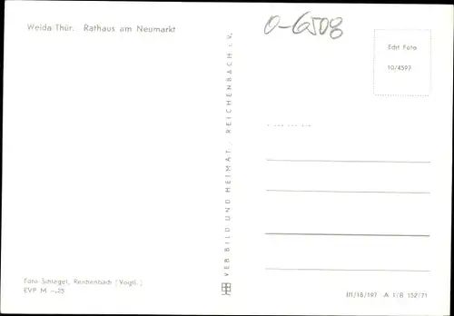 Ak Weida in Thüringen, Rathaus am Neumarkt, Straßenszene