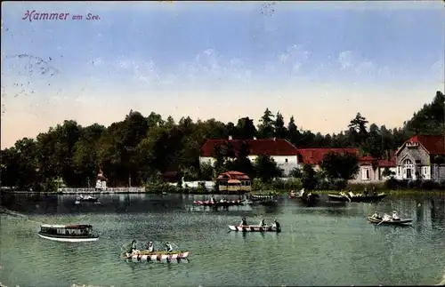 Ak Hamr na Jezeře Hammer am See Region Reichenberg, Hammersee, Ruderboote