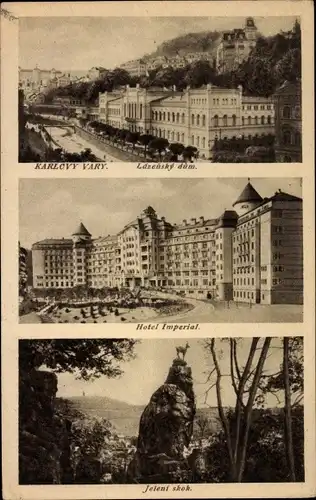 Ak Karlovy Vary Karlsbad Stadt, Hotel Imperial, Jeleni skok