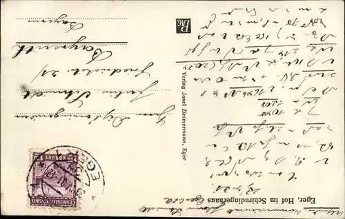 Ak Cheb Eger Reg. Karlsbad, Hof im Schirndingerhaus