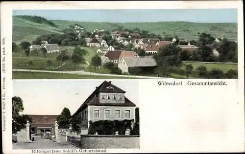 Ak Wilmsdorf Bannewitz Sachsen, Gesamtansicht, Rittergut, von Schill's Geburtshaus
