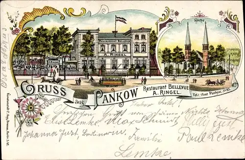 Litho Berlin Pankow, Restaurant Bellevue, Kirche