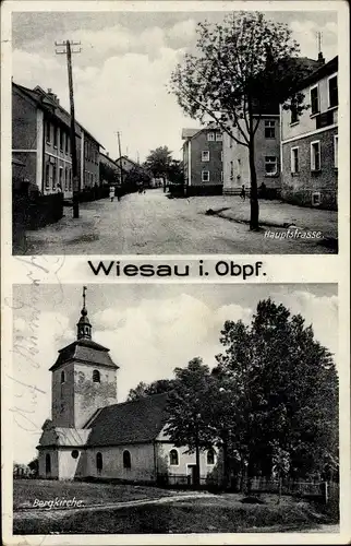 Ak Wiesau in der Oberpfalz, Hauptstraße, Bergkirche