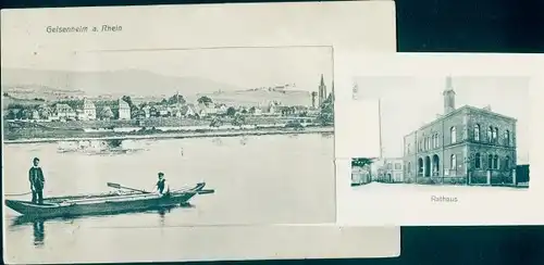 Leporello Ak Geisenheim am Rhein Hessen, Panorama, Rathaus
