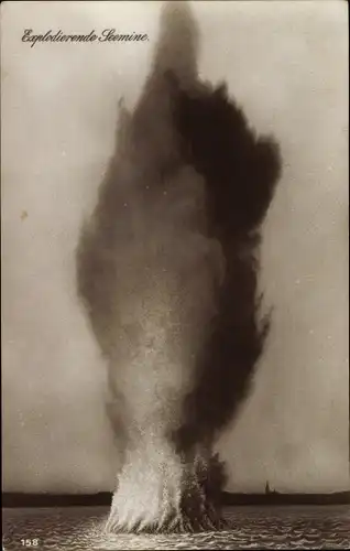 Ak Explodierende Seemine, Kaiserliche Marine