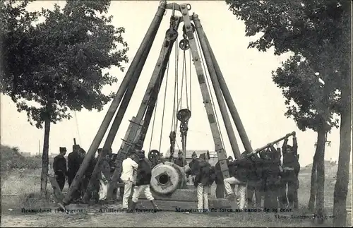 Ak Braschaat Flandern Antwerpen, Artillerie, Manoeuvre de force au canon de 24 cent.