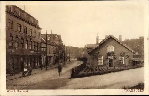 Ak Terneuzen Zeeland Niederlande, Westkolkstraat, Hotel, Restaurant, Auto Garage