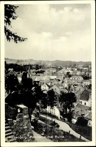 Ak Valkenburg aan de Geul Limburg Niederlande, Panorama met Ruine