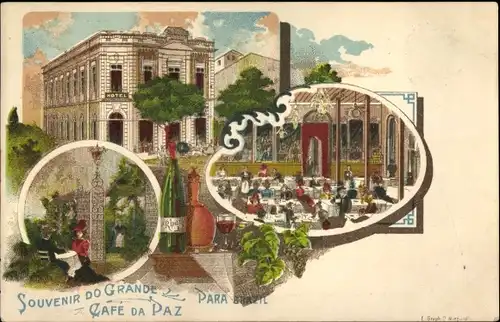 Ak Para Brasilien, Souvenir do Grande Cafe Da Paz, Innenansicht