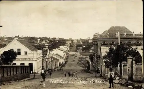 Foto Ak Ponta Grossa Brasilien, Rua Augusto Ribas, Straßenpartie