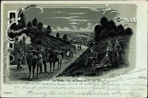 Mondschein Litho Wœrth sur Sauer Woerth Wörth an der Sauer Elsass Bas Rhin, Wörther Hohl