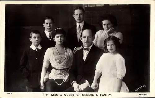 Ak Königliche Familie von Griechenland, Portrait