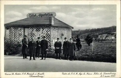 Ak Remich Luxemburg, Prinz Felix von Luxemburg, Caves St Martin, Chalet de degustation