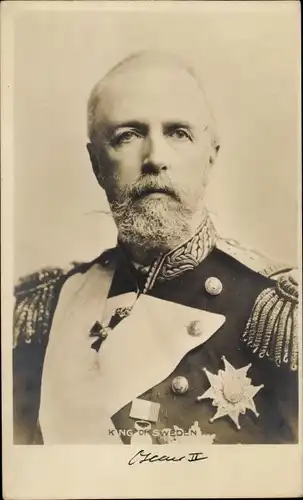 Ak König Oskar II. von Schweden und Norwegen, Portrait, Orden
