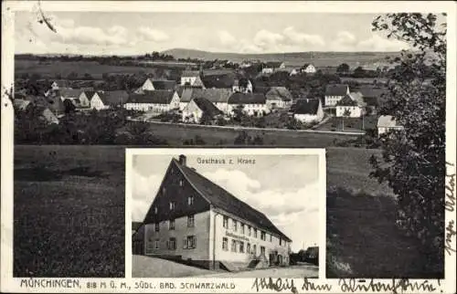 Ak Münchingen Wutach im Schwarzwald, Panorama, Gasthaus zum Kranz