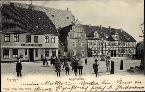 Ak Verden an der Aller, Lugenstein, Ratsapotheke