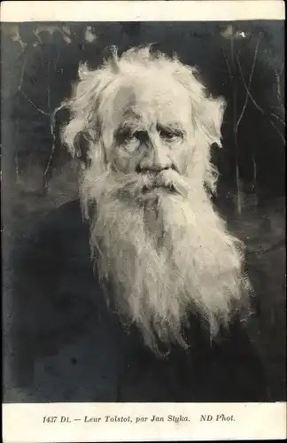 Künstler Ak Styka, Jan, Russischer Schriftsteller Lew Nikolajewitsch Tolstoi, Portrait