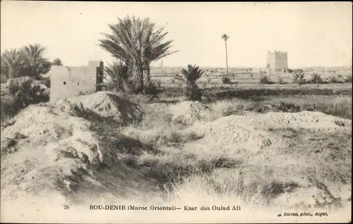 Ak Bou Denib Marokko, Ksar des Oulad Ali, Palmen, Gebäude in der Landschaft