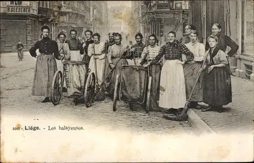 Ak Liège Lüttich Wallonien, Les balayeuses