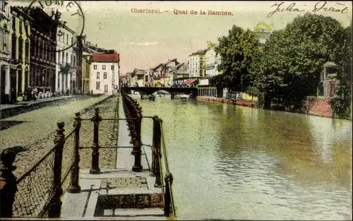 Ak Charleroi Wallonien Hennegau, Quai de la Sambre