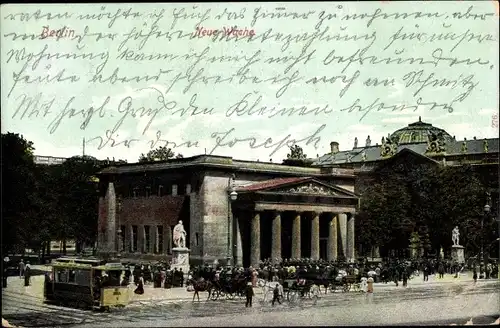 Ak Berlin Mitte, Neue Wache, Unter den Linden, Straßenbahn