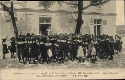 Ak Villeblevin Yonne, Colonie Scolaire du XIIe Arrondissement