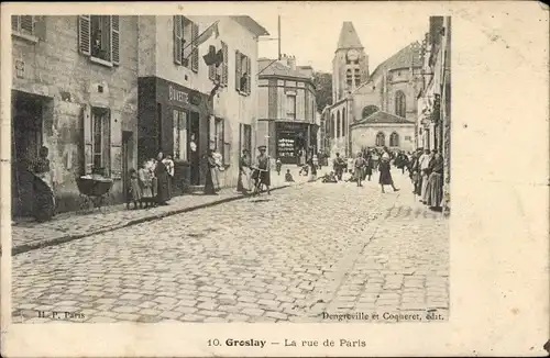Ak Groslay Val d'Oise, Rue de Paris