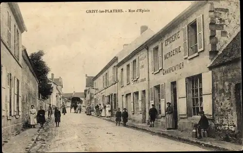 Ak Grisy les Plâtres Val-d´Oise, Rue d'Epiais, Epicerie