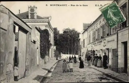 Ak Montmagny Val d’Oise, Rue de la Gare